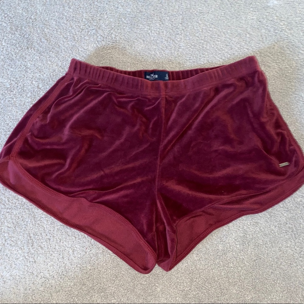 Maroon Velvet Hollister Shorts